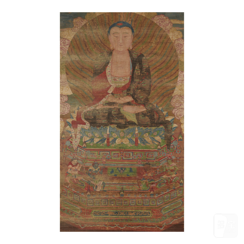 無款（十七至十八世紀）釋迦摩尼佛 設色絹本 立軸 木製畫盒 | ANONYMOUS (17th/18th century)